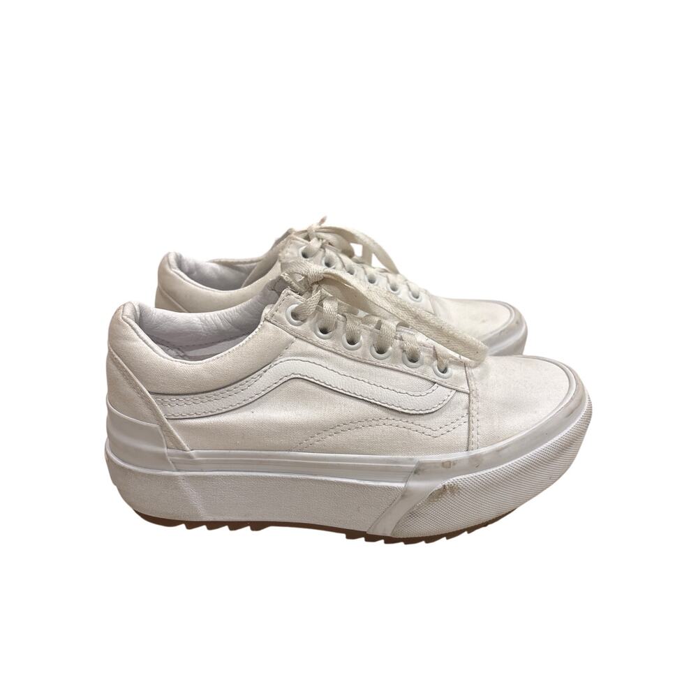 Vans Old Skool Men Sz 4.5 Women 6 Gum Sole Stacked Canvas Skate Sneakers‎ Shoes